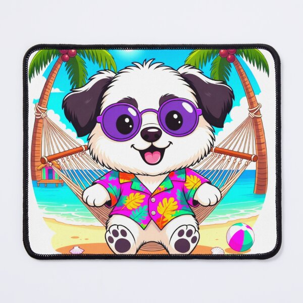 Item preview, Cute Puppy Hammock Beach Sticker Description designed and sold by ExploreAura Studio.