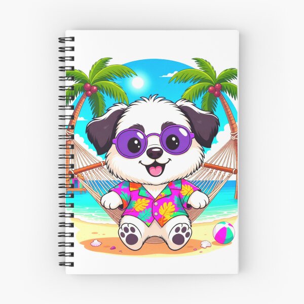 Item preview, Cute Puppy Hammock Beach Sticker Description designed and sold by ExploreAura Studio.