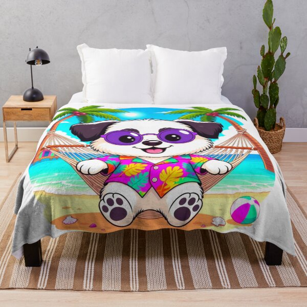 Item preview, Cute Puppy Hammock Beach Sticker Description designed and sold by ExploreAura Studio.