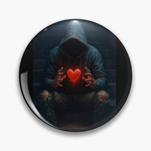 Item preview, Shadow Heart – Glowing Red Heart in Dark Urban Stairs designed and sold by Timeless Junction.
