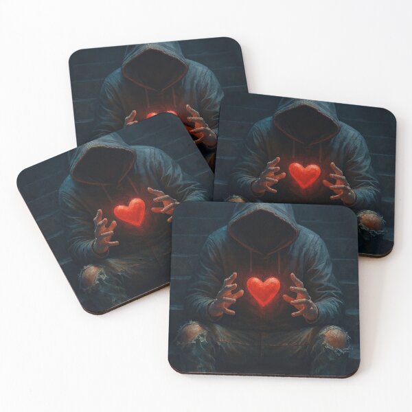 Item preview, Shadow Heart – Glowing Red Heart in Dark Urban Stairs designed and sold by Timeless Junction.
