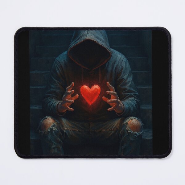Item preview, Shadow Heart – Glowing Red Heart in Dark Urban Stairs designed and sold by Timeless Junction.