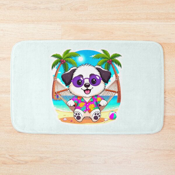 Item preview, Descripción de la pegatina de hamaca de cachorro adorable para la playa designed and sold by ExploreAura Studio.