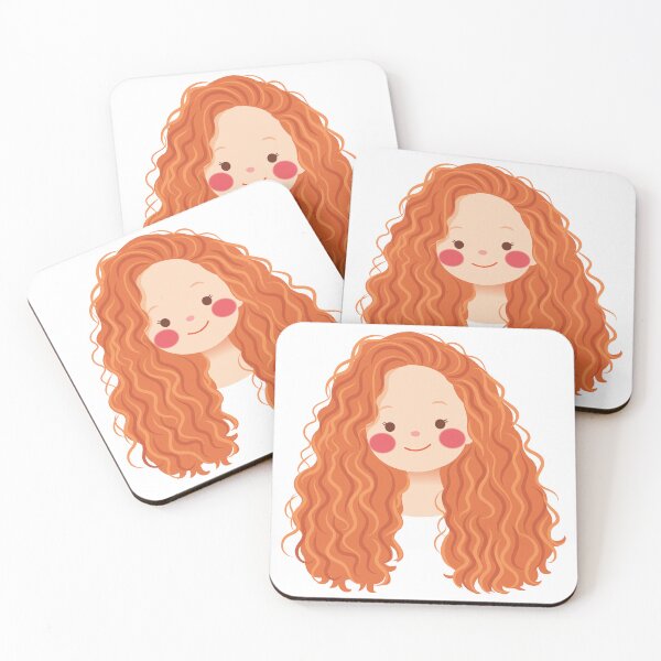 Item preview, Cute Curly Red Hair Girl Illustration | Ginger Hair Portrait Art designed and sold by PnrArtDesign.