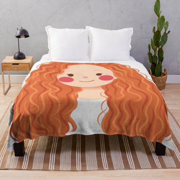 Item preview, Cute Curly Red Hair Girl Illustration | Ginger Hair Portrait Art designed and sold by PnrArtDesign.