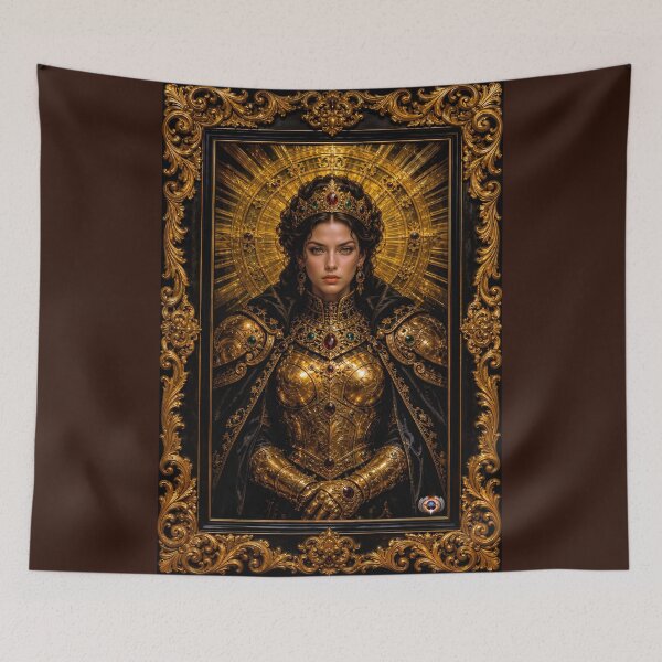 Item preview, Golden Regalia Baroque Portrait Of Isadora Moretti Breathtaking AI Concept Art by Xzendor7 designed and sold by Xzendor7 Digital Art Creations.