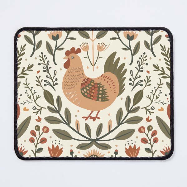 Item preview, Scandinavian Folk Art, Floral Chicken designed and sold by xiao xuans.