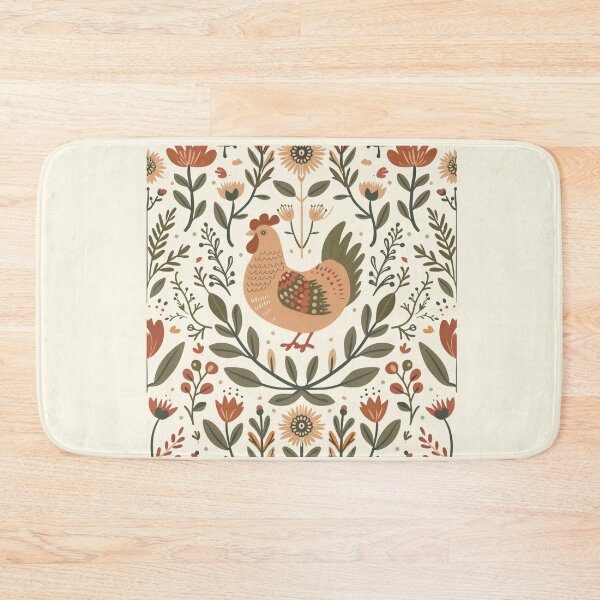 Item preview, Scandinavian Folk Art, Floral Chicken designed and sold by xiao xuans.