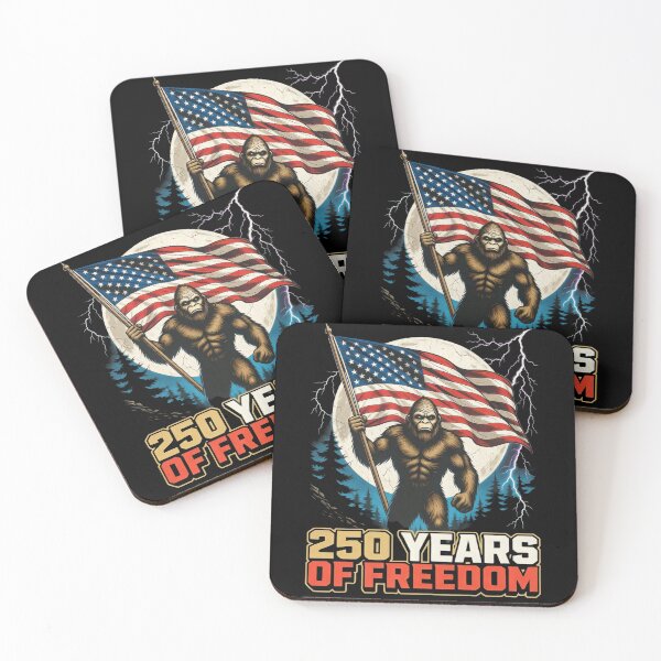 Item preview, Bigfoot 250 Years of Freedom American Flag Patriotic Retro Vintage Sasquatch Graphic designed and sold by Keingdesign.