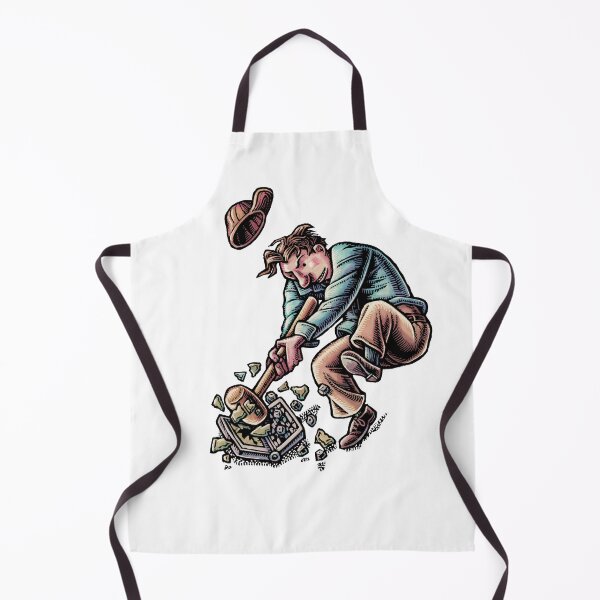 Item preview, man breaking a laptop with a big hammer designed and sold by LisaHaney.