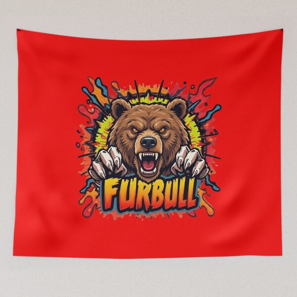 Item preview, Furbull Grizzly Bear Aggressive Sports Mascot designed and sold by mikemuchu.