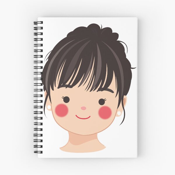 Item preview, Cute Brunette Girl Illustration | Kawaii Black Hair Portrait designed and sold by PnrArtDesign.