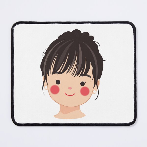 Item preview, Cute Brunette Girl Illustration | Kawaii Black Hair Portrait designed and sold by PnrArtDesign.