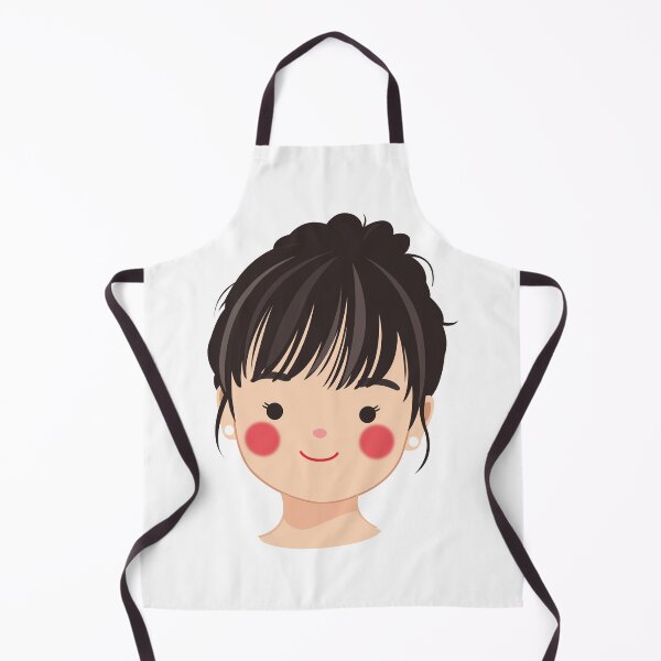 Item preview, Cute Brunette Girl Illustration | Kawaii Black Hair Portrait designed and sold by PnrArtDesign.