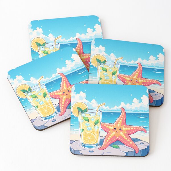 Item preview, Summer Starfish & Lemonade – Cute Kawaii Beach Design designed and sold by DariaCraft.