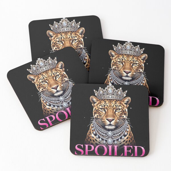 Item preview, Spoiled Leopard Crown Diamond Necklace Royal Animal Luxury Graphic Art designed and sold by Keingdesign.