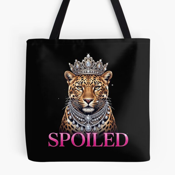 Item preview, Spoiled Leopard Crown Diamond Necklace Royal Animal Luxury Graphic Art designed and sold by Keingdesign.