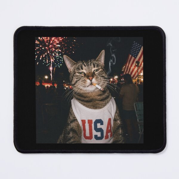 Item preview, Funny Patriotic Smoking Cat, Vintage 4th of July designed and sold by sparkfavs.