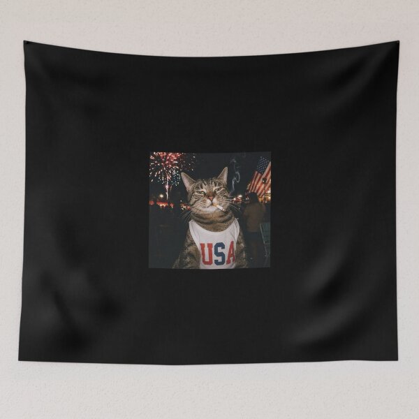 Item preview, Funny Patriotic Smoking Cat, Vintage 4th of July designed and sold by sparkfavs.