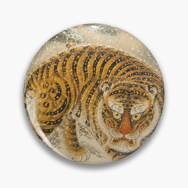 Item preview, Minhwa Tiger Walking Through Snowy Mountains | Korean Folk Art designed and sold by K-Tradition.