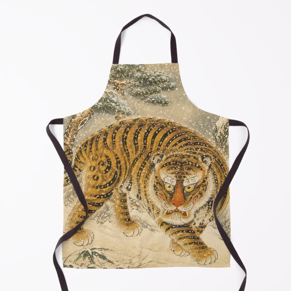 Item preview, Minhwa Tiger Walking Through Snowy Mountains | Korean Folk Art designed and sold by K-Tradition.