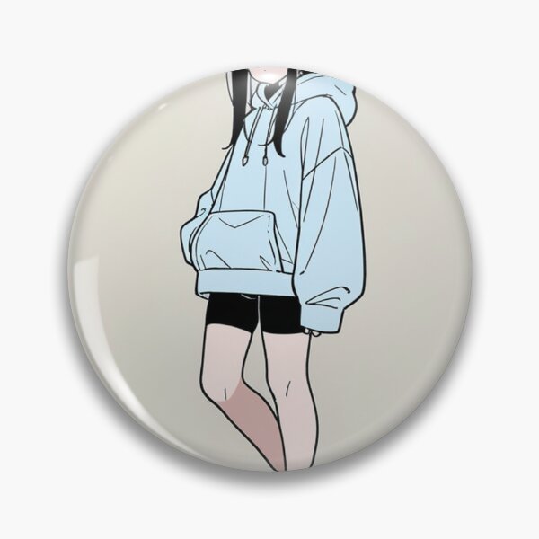 Item preview, Fashion - Woman in Blue Hoodie Bike Shorts Chunky Sneakers designed and sold by AnimeShin.