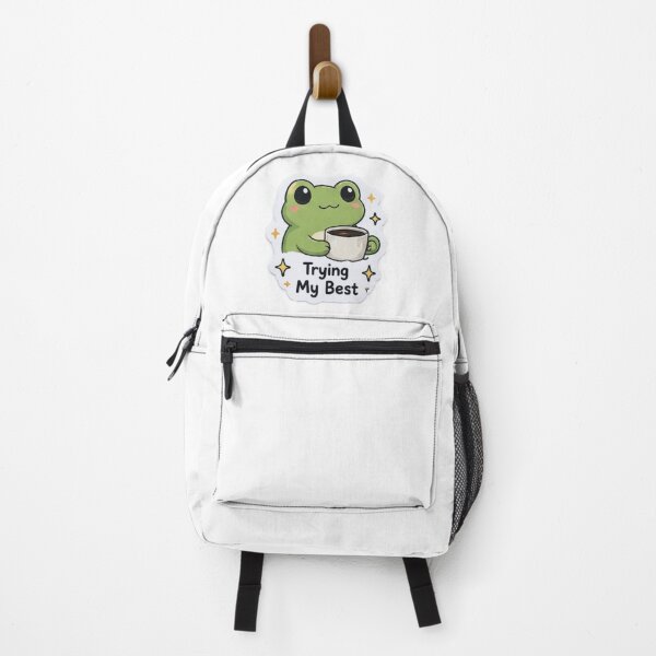 Item preview, Try My Best Frog Sticker | Cute Tea Cup Frog Motivation designed and sold by Khatumeye.