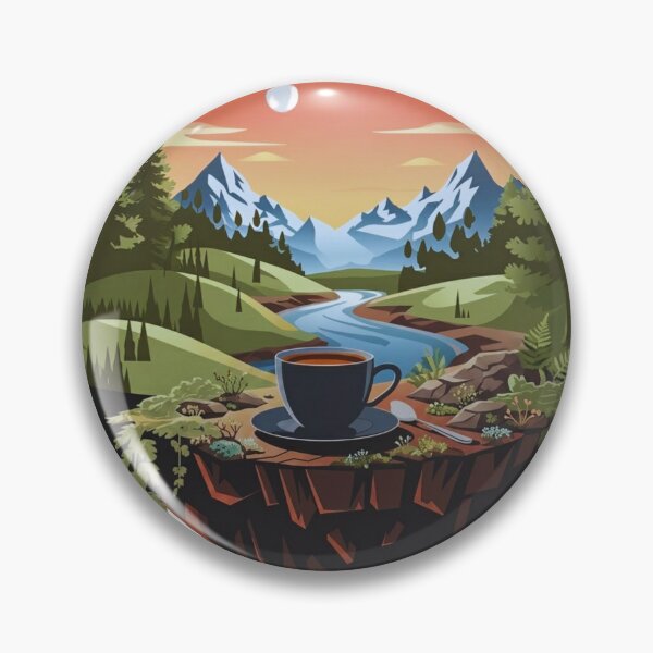 Item preview, Surreal Floating Island Coffee Art Scenic Mountain Landscape Illustration designed and sold by Gabe1983.