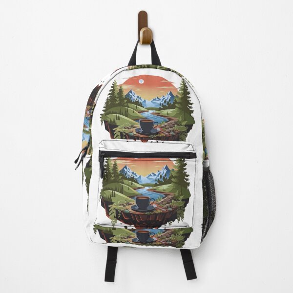 Item preview, Surreal Floating Island Coffee Art Scenic Mountain Landscape Illustration designed and sold by Gabe1983.