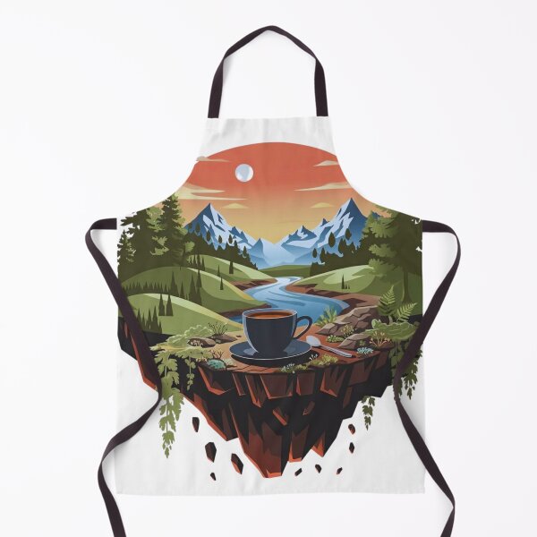 Item preview, Surreal Floating Island Coffee Art Scenic Mountain Landscape Illustration designed and sold by Gabe1983.