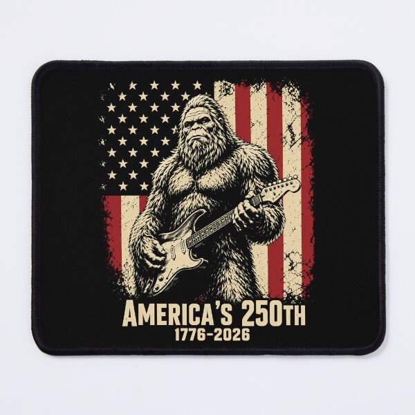 Item preview, Bigfoot Sasquatch Playing Guitar 250 Years American USA Flag designed and sold by sparkfavs.