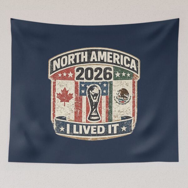 Item preview, North America 2026 I Lived It Vintage Football T-Shirt designed and sold by ArthUpscale.