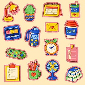 Artwork thumbnail, Cute Study Essentials Sticker Pack by TheRightNotes