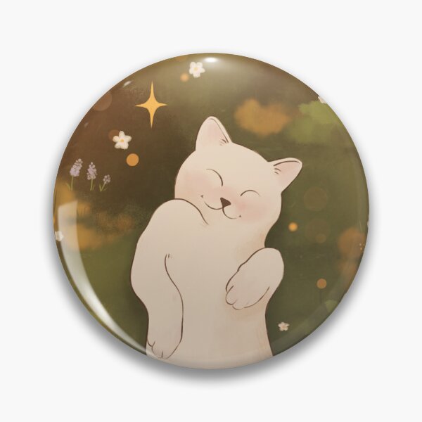 Item preview, Cozy White Cat in Summer Meadow designed and sold by By_Lisart.