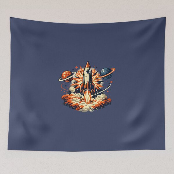 Item preview, Retro Space Age Rocket Ship Vintage Sci-Fi NASA Inspired Graphic designed and sold by MagicMakerPh⭐⭐⭐⭐⭐.