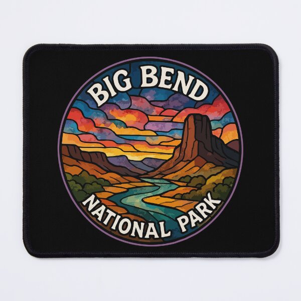 Item preview, Big Bend National Park Texas Stained Glass Travel designed and sold by TomFrontierArt.