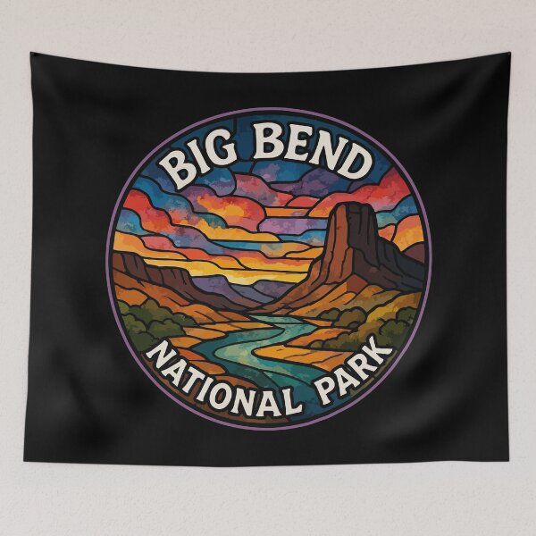 Item preview, Big Bend National Park Texas Stained Glass Travel designed and sold by TomFrontierArt.