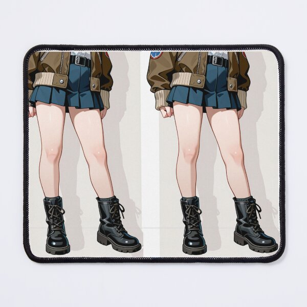 Item preview, Fashion - Woman in Brown Bomber Jacket Mini Skirt Combat Boots Anime Variant 2 designed and sold by AnimeShin.