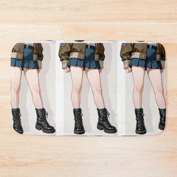 Item preview, Fashion - Woman in Brown Bomber Jacket Mini Skirt Combat Boots Anime Variant 2 designed and sold by AnimeShin.