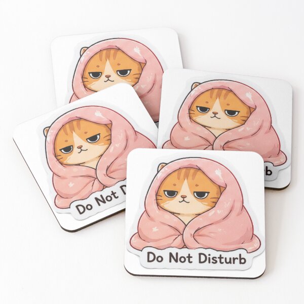 Item preview, Do Not Disturb Cat Sticker | Cute Lotus Flower Cat | Kawaii Introvert Cat designed and sold by Khatumeye.