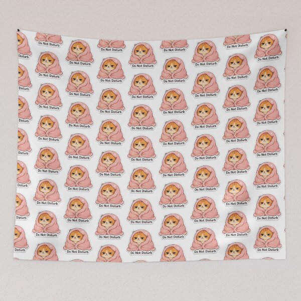 Item preview, Do Not Disturb Cat Sticker | Cute Lotus Flower Cat | Kawaii Introvert Cat designed and sold by Khatumeye.