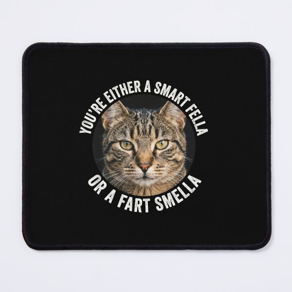 Item preview, Smart Fella Or Fart Smella Funny Cat Retro Distressed Meme sarcastic quote designed and sold by Keingdesign.