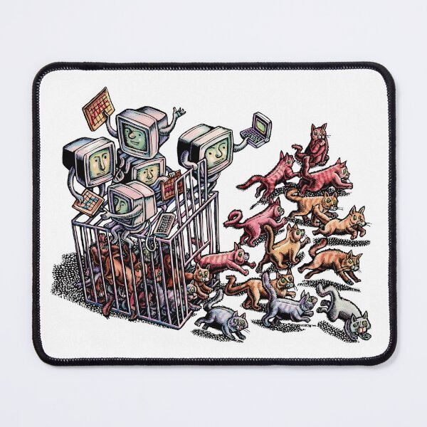 Item preview, computers release cats from a cage and look for patterns designed and sold by LisaHaney.