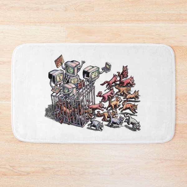 Item preview, computers release cats from a cage and look for patterns designed and sold by LisaHaney.