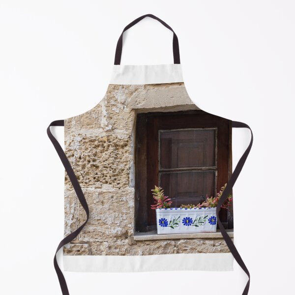 Item preview, Sunlit Stone Building Wooden Window With Colorful Flower Boxes On Mediterranean Facade designed and sold by Nmallia.