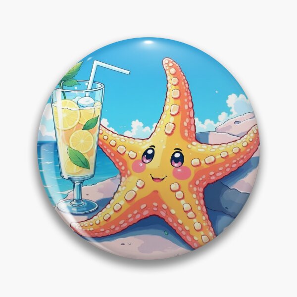 Item preview, Tropical Starfish & Lemonade – Cute Kawaii Ocean Scene designed and sold by DariaCraft.
