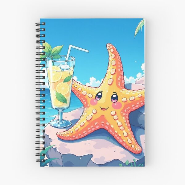 Item preview, Tropical Starfish & Lemonade – Cute Kawaii Ocean Scene designed and sold by DariaCraft.