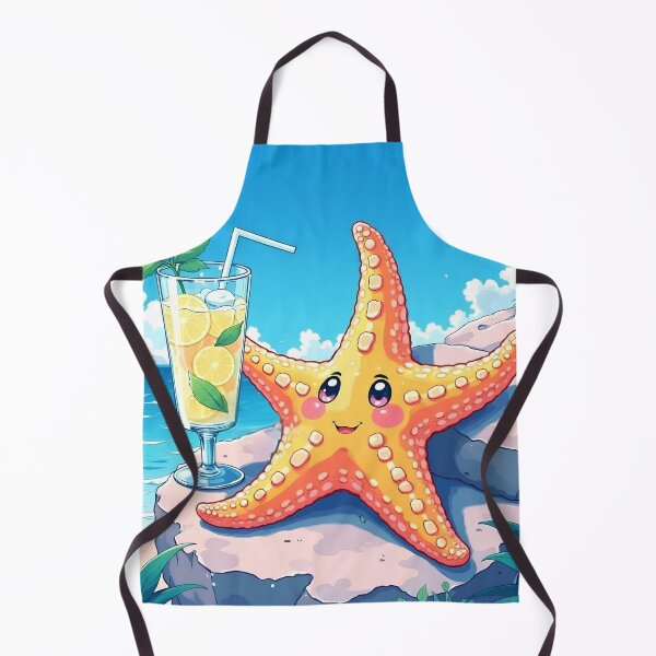 Item preview, Tropical Starfish & Lemonade – Cute Kawaii Ocean Scene designed and sold by DariaCraft.