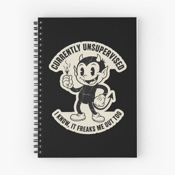 Item preview, Currently Unsupervised I Know It Freaks Me Out Too - Vintage Cartoon Devil designed and sold by Bowniko^^.