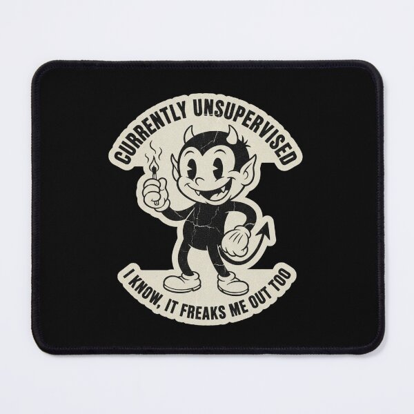 Item preview, Currently Unsupervised I Know It Freaks Me Out Too - Vintage Cartoon Devil designed and sold by Bowniko^^.